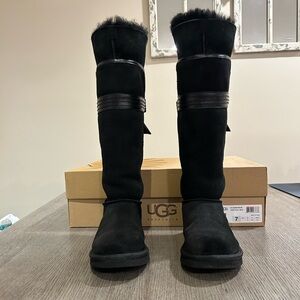 UGG Tall Black Boots With Bow